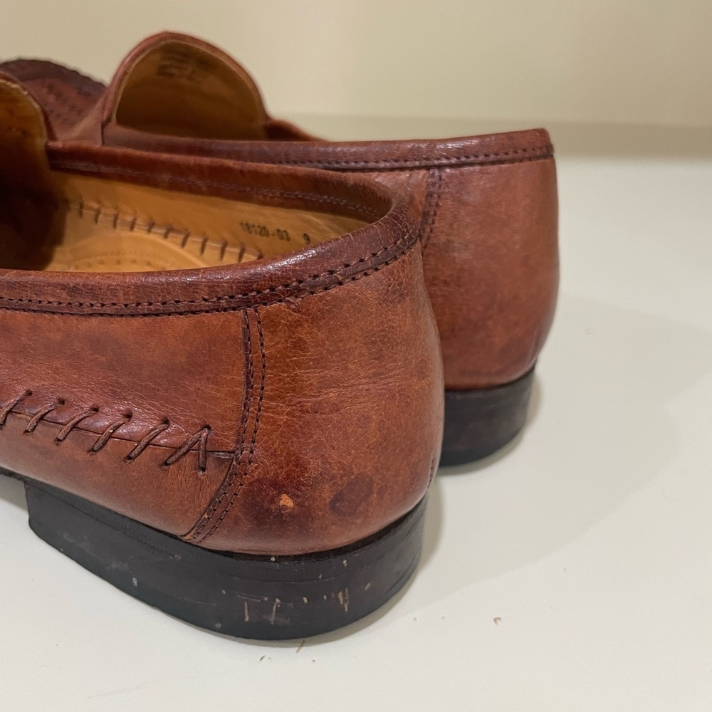 Florsheim Men's Woven Leather Loafers in Rich Brown - Picture 7 of 10